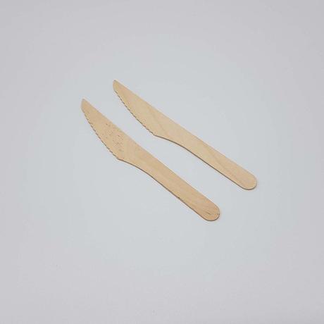 100 Messer aus glattem Birkenholz 16 cm