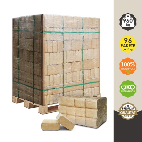 Holzbriketts (100% Kiefer) 2 x 960 kg